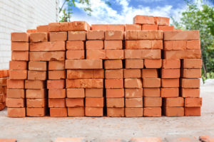 Stack of red bricks